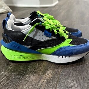 Fila Men's Black and Green Sneakers